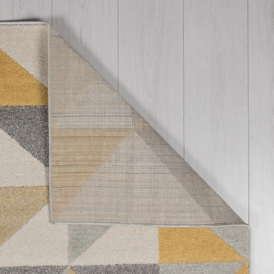 Urban Triangle Ochre & Grey Runner Rug - 60 x 220 cm - Flair