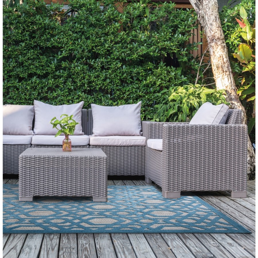 Piatto Oro Blue Indoor/Outdoor Rug - 120 x 170 cm - Flair