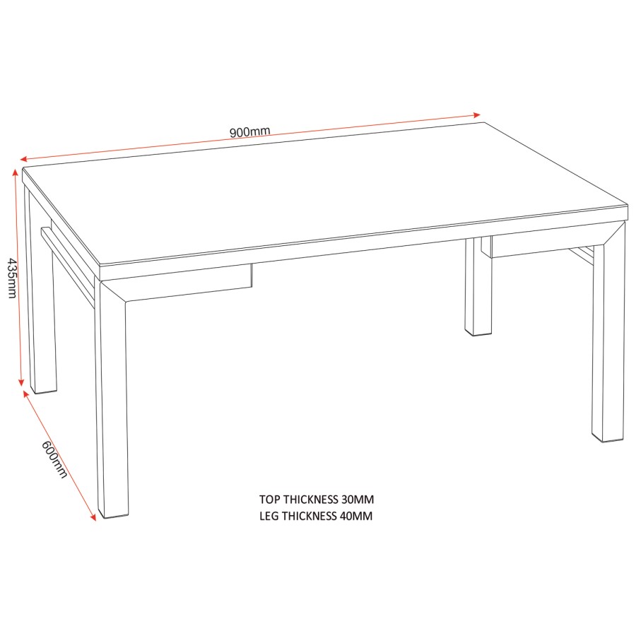 Valencia Coffee Table Mirrored/Black Trim
