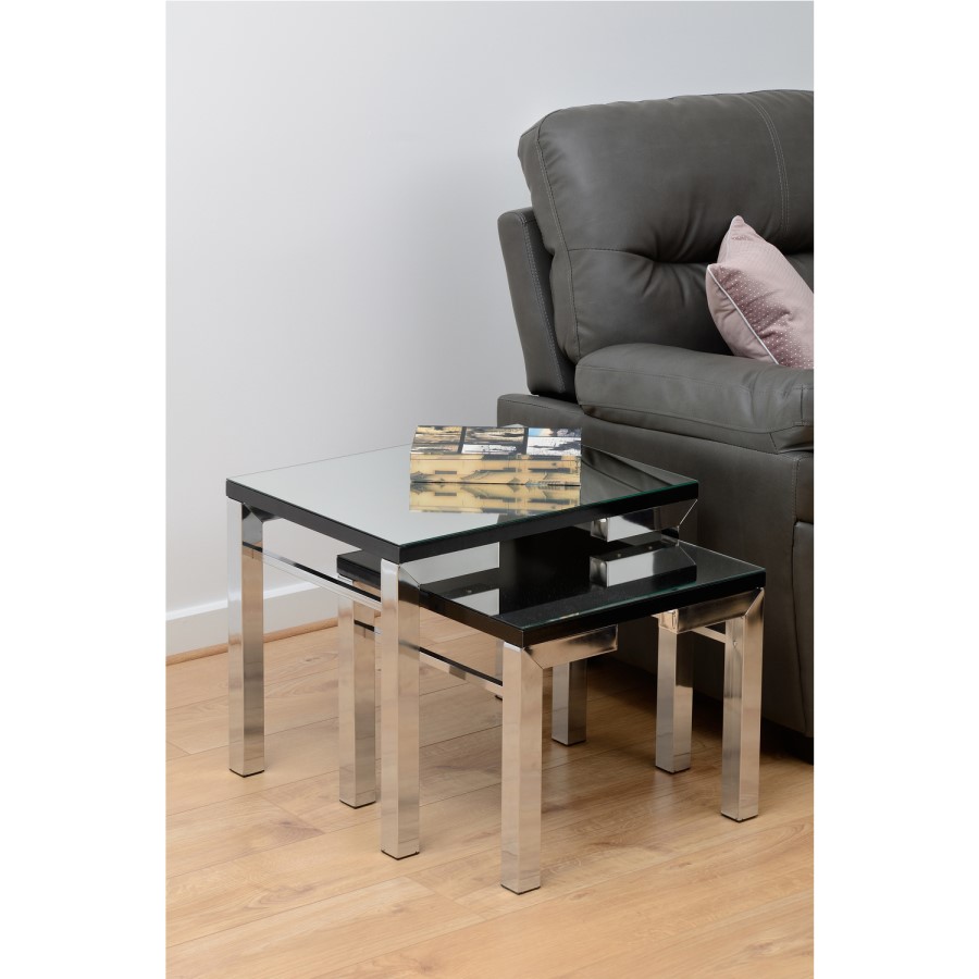 Mirrored Nest of 2 Tables Valencia - Seconique