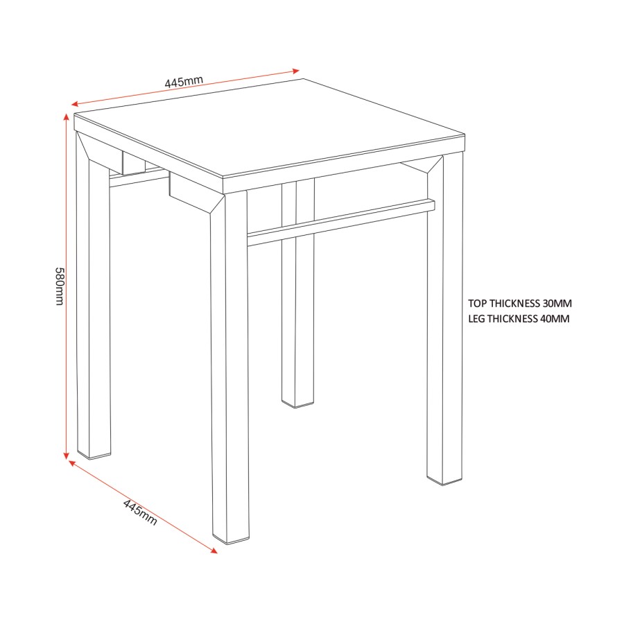 Valencia Mirrored Side Table -Seconique