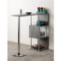 Grey Concrete Effect Breakfast Bar Table with Shelving - Charisma
