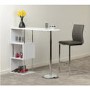 White Breakfast Bar Table with Shelving - Charisma