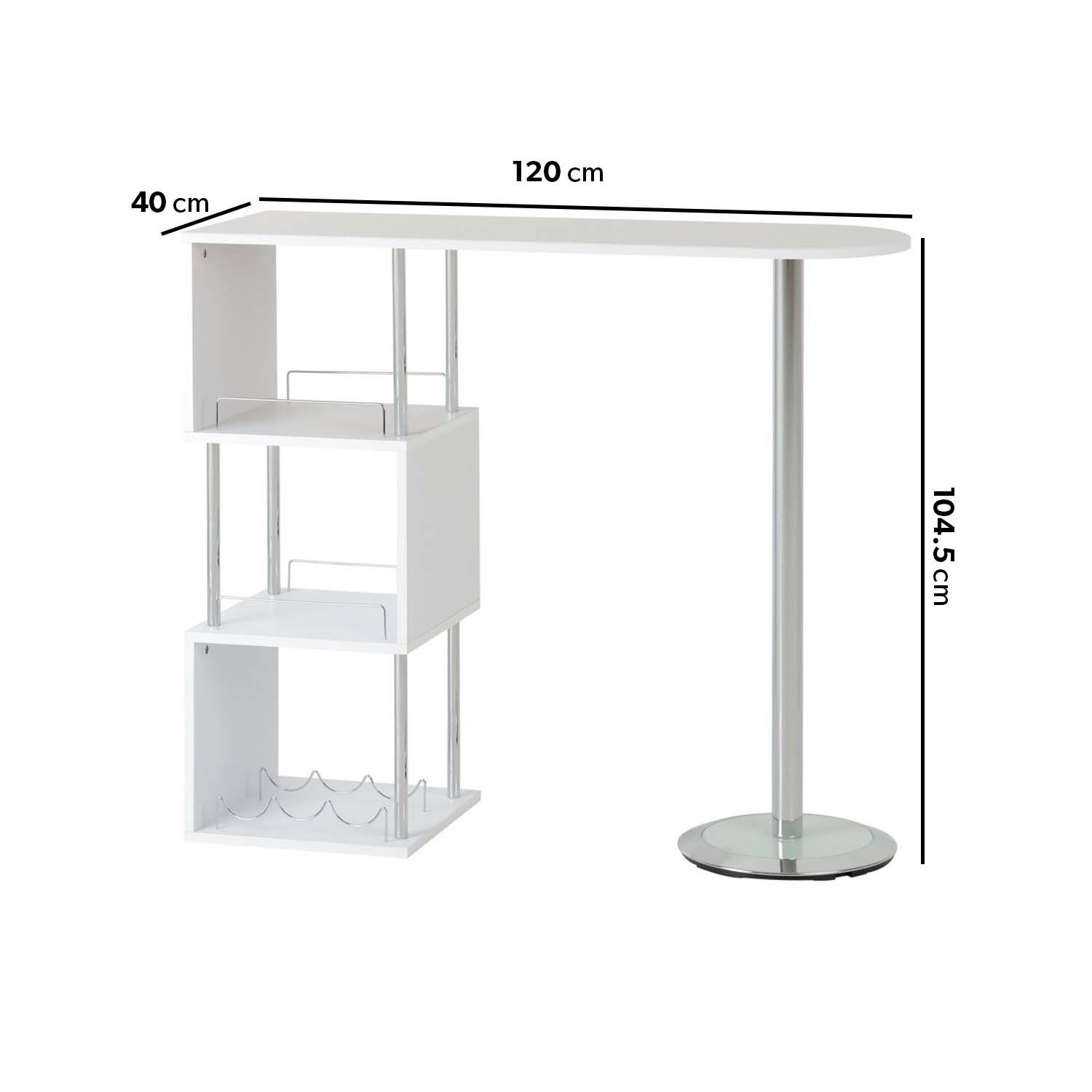 Read more about White breakfast bar table with shelving charisma