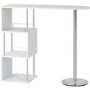 White Breakfast Bar Table with Shelving - Charisma