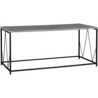 Athens Rectangular Coffee Table Concrete Effect/Black