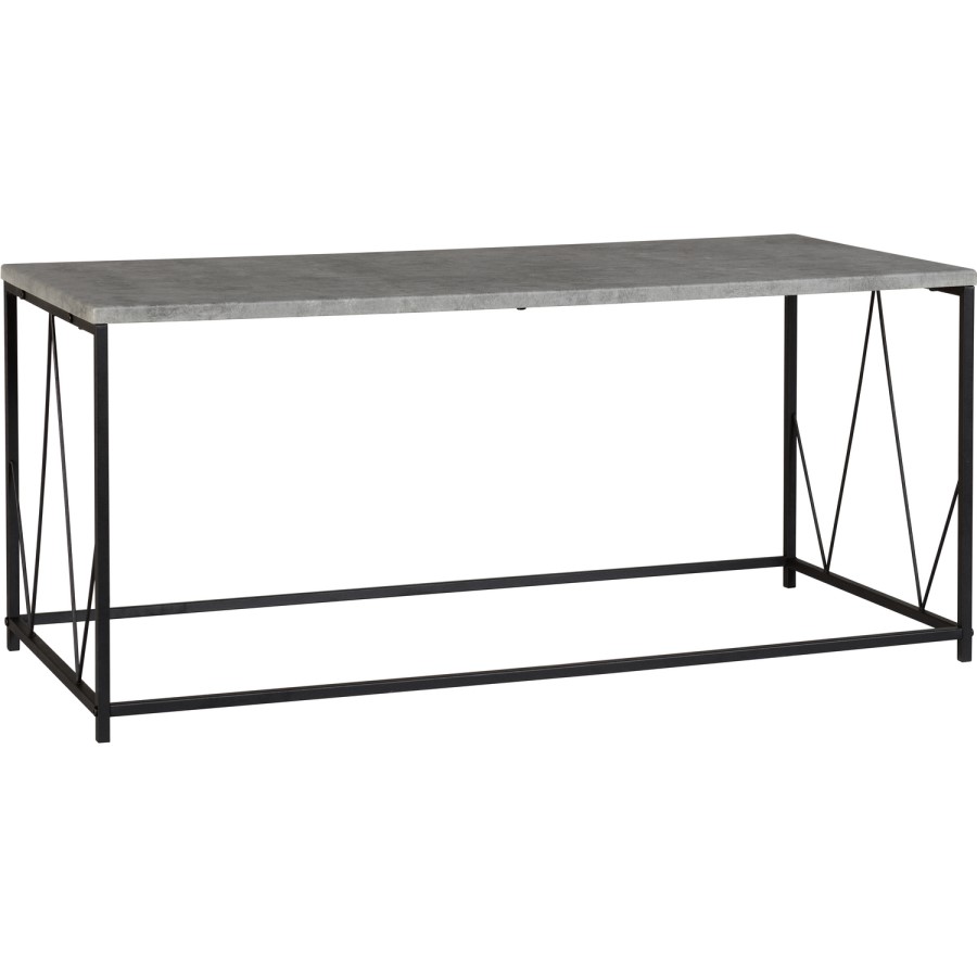 Athens Rectangular Coffee Table Concrete Effect/Black