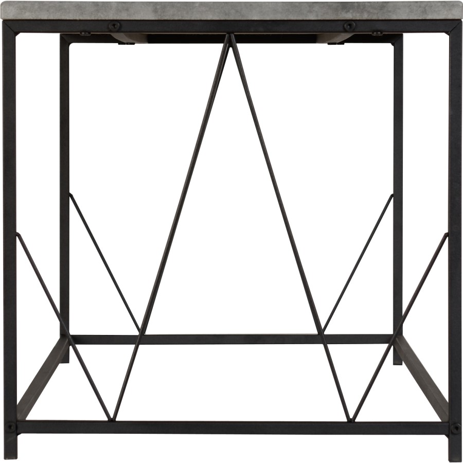 Athens Rectangular Coffee Table Concrete Effect/Black