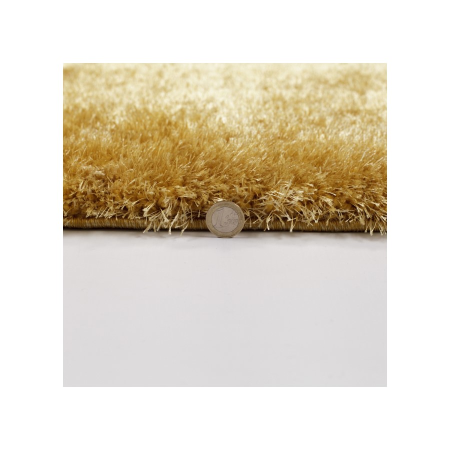 Velvet Shaggy Ochre Runner Rug - 60 x 230cm - Flair