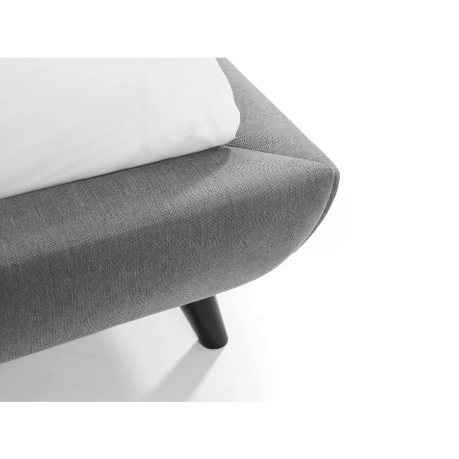 Julian Bowen Linen Fabric Double Bed Frame in Grey - Scandi Style
