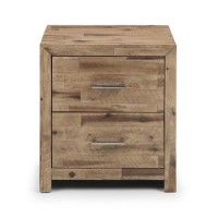 Oak 2 Drawer Bedside Table - Hoxton - Julian Bowen