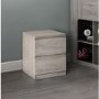 Julian Bowen Grey Oak 2 Drawer Bedside Table - Jupiter