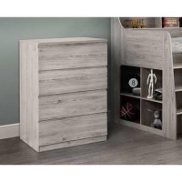 Julian Bowen Grey Oak 4 Drawer Chest of Drawers - Jupiter