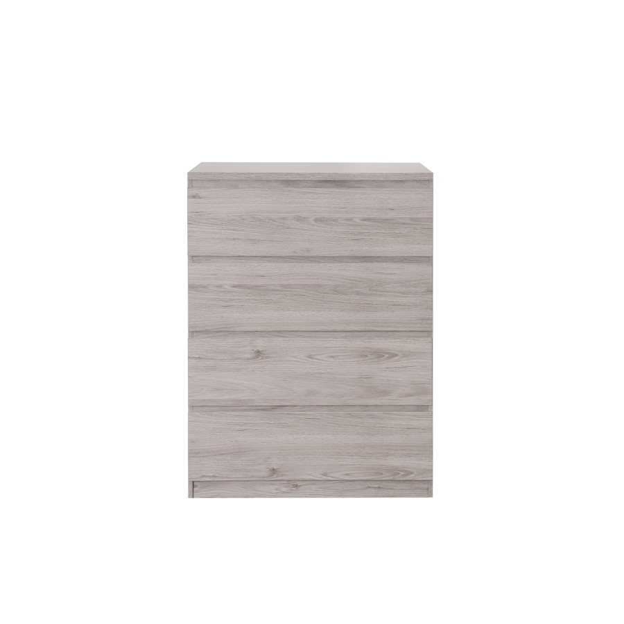 Julian Bowen Grey Oak 4 Drawer Chest of Drawers - Jupiter