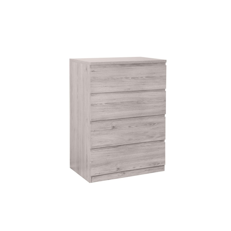 Julian Bowen Grey Oak 4 Drawer Chest of Drawers - Jupiter