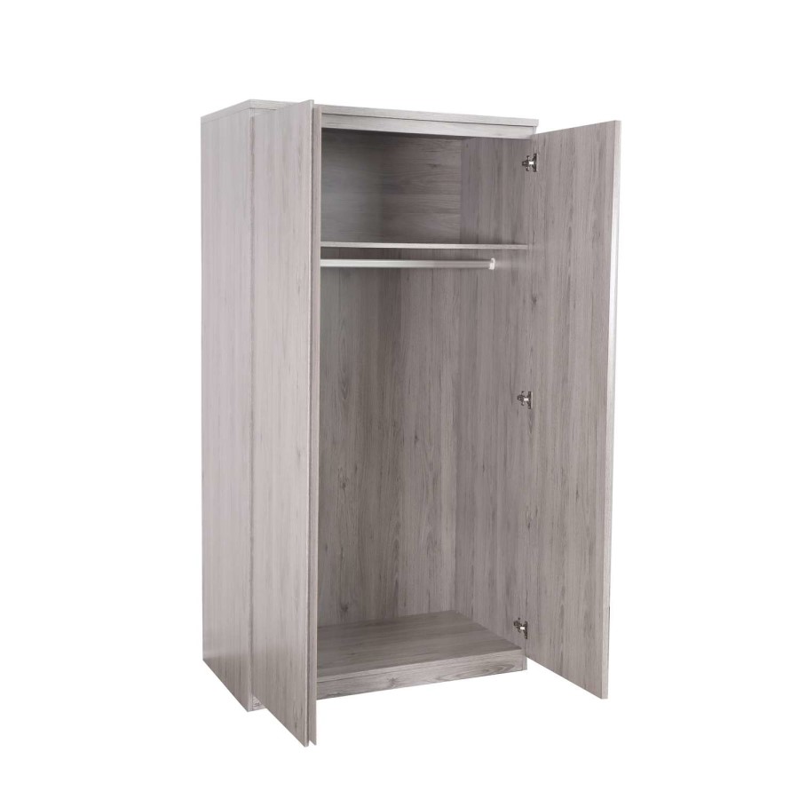 Julian Bowen Grey Oak 2 Door Wardrobe - Jupiter