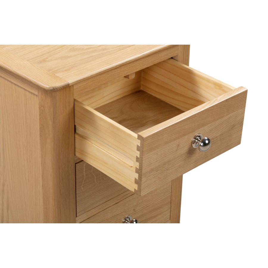 Solid Oak 3 Drawer Bedside Table - Cotswold - Julian Bowen