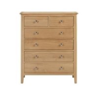 GRADE A2 - Julian Bowen Solid Oak 4+2 Drawer Chest of Drawers - Cotswold