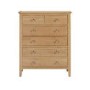 GRADE A2 - Julian Bowen Solid Oak 4+2 Drawer Chest of Drawers - Cotswold