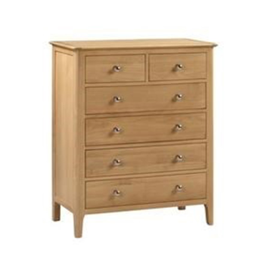 GRADE A2 - Julian Bowen Solid Oak 4+2 Drawer Chest of Drawers - Cotswold