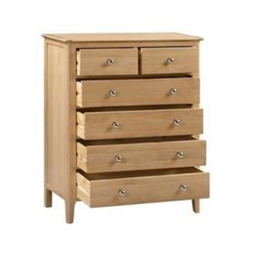 GRADE A2 - Julian Bowen Solid Oak 4+2 Drawer Chest of Drawers - Cotswold