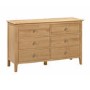 Wide Solid Oak Chest of 6 Drawers with Legs - Cotswold - Julian Bowen