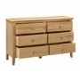 Wide Solid Oak Chest of 6 Drawers with Legs - Cotswold - Julian Bowen