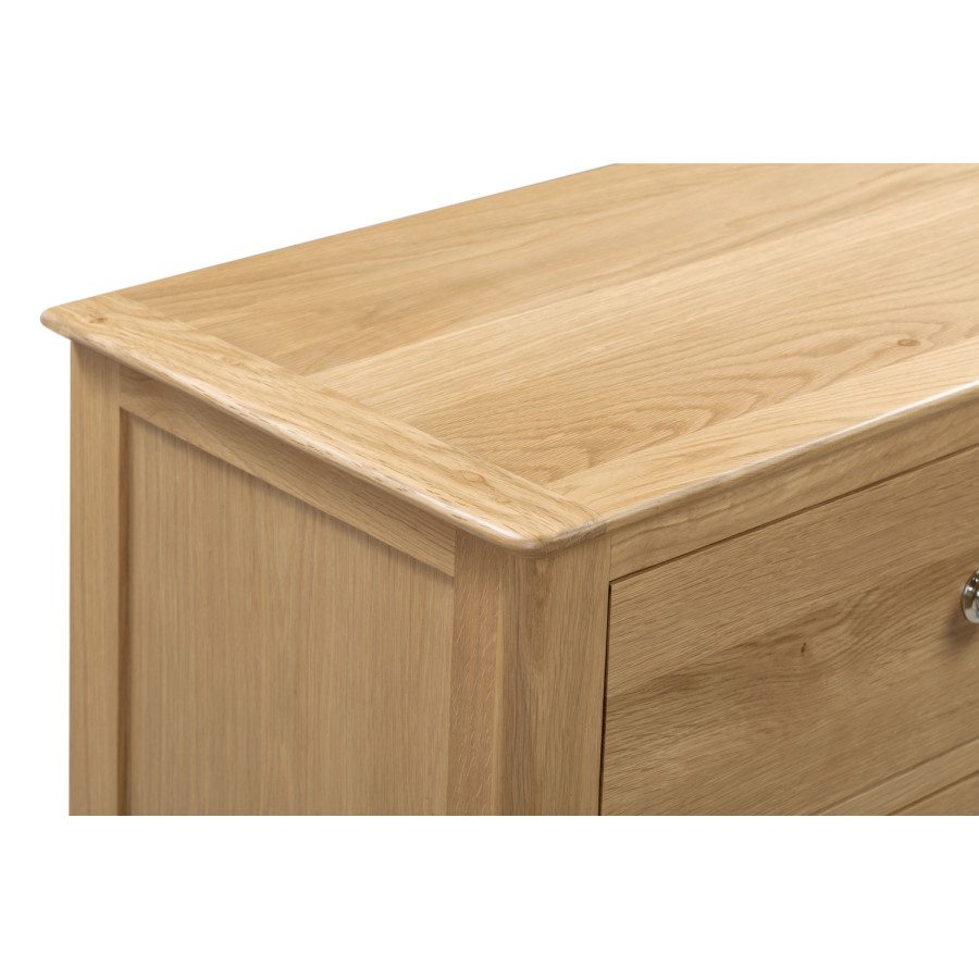 Wide Solid Oak Chest of 6 Drawers with Legs - Cotswold - Julian Bowen