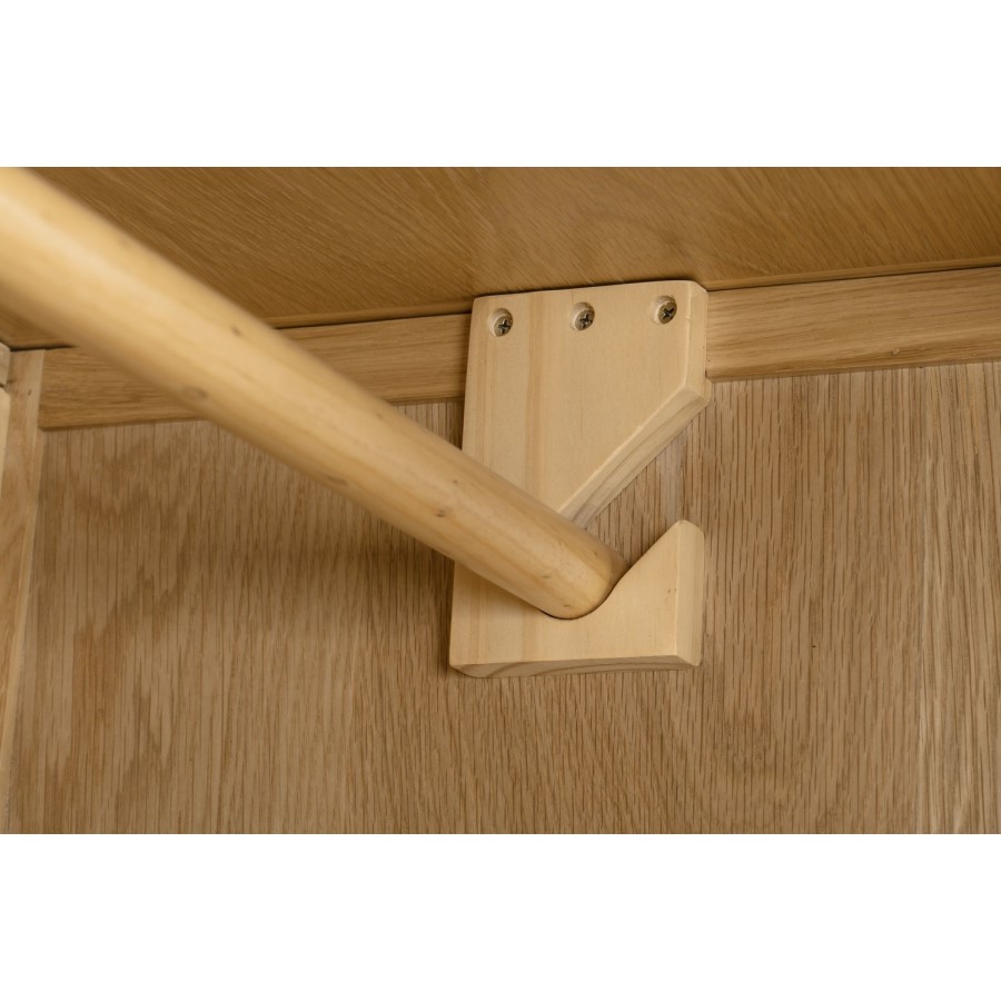 Solid Oak 2 Door Double Wardrobe with Drawer - Cotswold - Julian Bowen