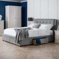 GRADE A1 - Julian Bowen Fullerton 4 Drawer Bed in Grey - King Size