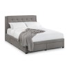 GRADE A1 - Julian Bowen Grey Double Bed Frame with Pull Out Storage Drawers - Fullerton