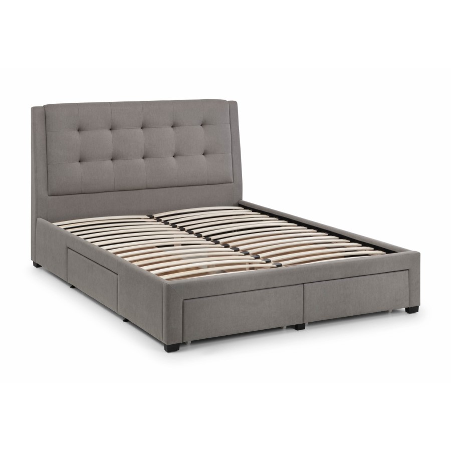 GRADE A1 - Julian Bowen Fullerton 4 Drawer Bed in Grey - King Size