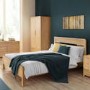 Julian Bowen Solid Oak King Size Bed Frame with Curved Headboard