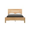 Julian Bowen Solid Oak Double Bed Frame with Curved Headboard