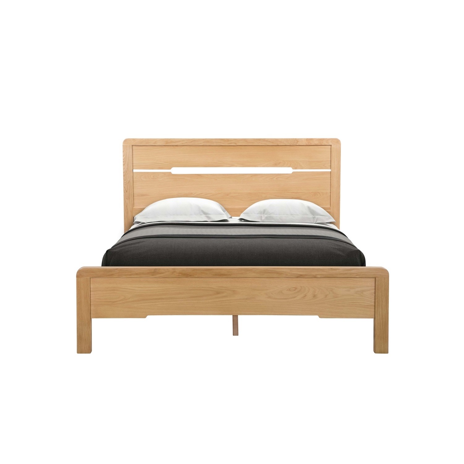 Julian Bowen Solid Oak King Size Bed, King Size Bed Base With Headboard