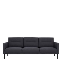 Dark Grey Fabric 3 Seater Sofa - Kyle