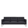 Dark Grey Fabric 3 Seater Sofa - Kyle