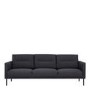 Dark Grey Fabric 3 Seater Sofa - Kyle