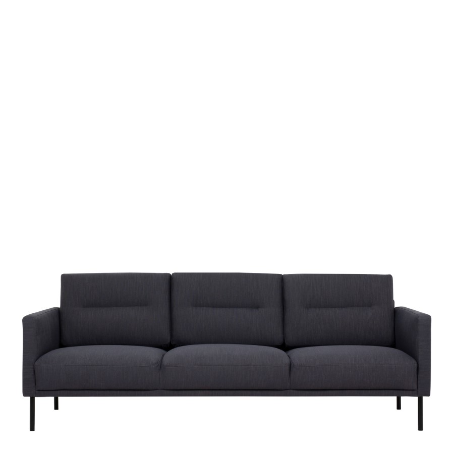 Dark Grey Fabric 3 Seater Sofa - Kyle