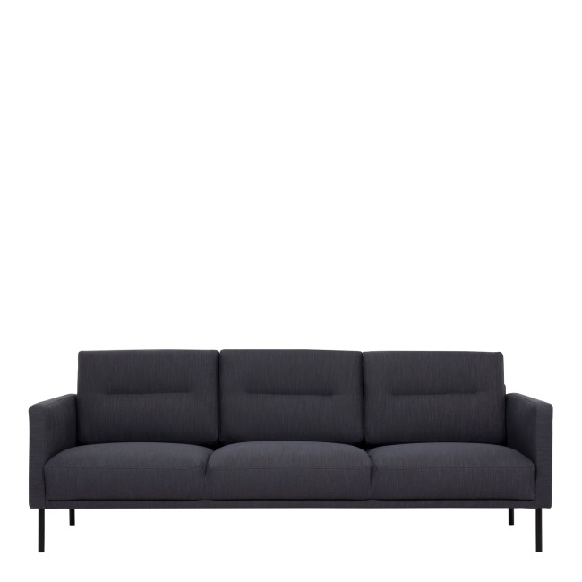 Dark Grey Fabric 3 Seater Sofa - Kyle