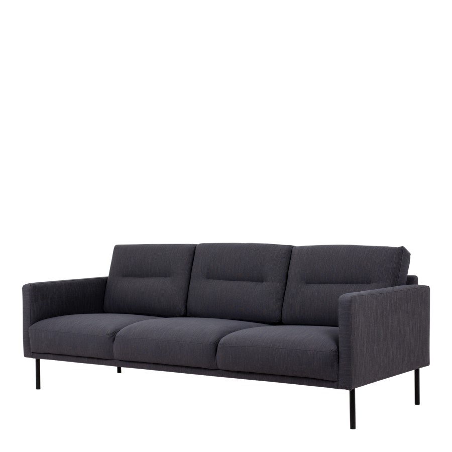 Dark Grey Fabric 3 Seater Sofa - Kyle
