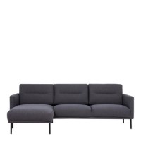 Dark Grey Fabric Corner Sofa Left Hand - Kyle