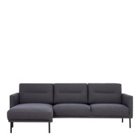 Dark Grey Fabric Corner Sofa Left Hand - Kyle Dark Grey Fabric Corner Sofa Left Hand - Kyle