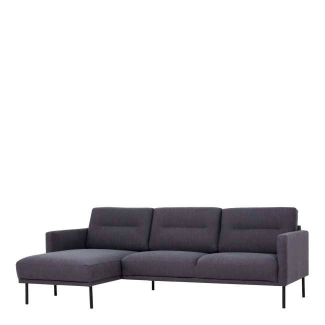 Dark Grey Fabric Corner Sofa Left Hand - Kyle