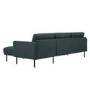 3 Seater Left Hand Facing L Shaped Sofa in Dark Green Woven Fabric - Kyle