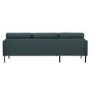 3 Seater Left Hand Facing L Shaped Sofa in Dark Green Woven Fabric - Kyle