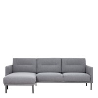 Light Grey Fabric corner Sofa Left Hand - Kyle