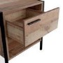 Rustic Oak Industrial Bedside Table with Drawer - Hoxton - LPD