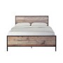 LPD Double Bed Frame in Distressed Oak Effect - Industrial Style