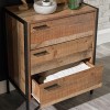Rustic Oak Industrial Chest of 3 Drawers with Legs - Hoxton - LPD